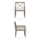 Modway Furniture Northlake EEI-7253-WGR-WHI Outdoor Patio Teak Dining Armchair - Weathered Gray IMAGE 2