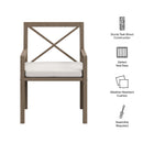  Modway Furniture Northlake EEI-7253-WGR-WHI Outdoor Patio Teak Dining Armchair - Weathered Gray IMAGE 3