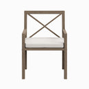  Modway Furniture Northlake EEI-7253-WGR-WHI Outdoor Patio Teak Dining Armchair - Weathered Gray IMAGE 4