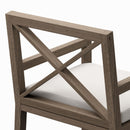  Modway Furniture Northlake EEI-7253-WGR-WHI Outdoor Patio Teak Dining Armchair - Weathered Gray IMAGE 7