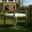 Modway Furniture Northlake EEI-7253-WGR-WHI Outdoor Patio Teak Dining Armchair - Weathered Gray IMAGE 8