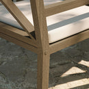  Modway Furniture Northlake EEI-7253-WGR-WHI Outdoor Patio Teak Dining Armchair - Weathered Gray IMAGE 9