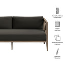  Modway Furniture Northlake EEI-7254-WGR-FLI Outdoor Patio Teak Loveseat - Flint Gray IMAGE 2