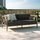  Modway Furniture Northlake EEI-7254-WGR-FLI Outdoor Patio Teak Loveseat - Flint Gray IMAGE 8
