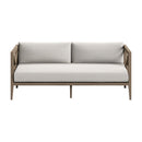  Modway Furniture Northlake EEI-7254-WGR-PEB Outdoor Patio Teak Loveseat - Pebble IMAGE 6