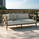  Modway Furniture Northlake EEI-7254-WGR-PEB Outdoor Patio Teak Loveseat - Pebble IMAGE 8