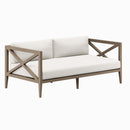  Modway Furniture Northlake EEI-7254-WGR-WHI Outdoor Patio Teak Loveseat - Weathered Gray IMAGE 1
