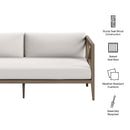  Modway Furniture Northlake EEI-7254-WGR-WHI Outdoor Patio Teak Loveseat - Weathered Gray IMAGE 3