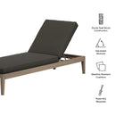  Modway Furniture Northlake EEI-7256-WGR-FLI Outdoor Patio Teak Chaise Lounge - Flint Gray IMAGE 2