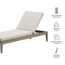  Modway Furniture Northlake EEI-7256-WGR-PEB Outdoor Patio Teak Chaise Lounge - Pebble IMAGE 2