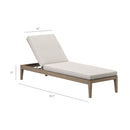  Modway Furniture Northlake EEI-7256-WGR-PEB Outdoor Patio Teak Chaise Lounge - Pebble IMAGE 3