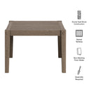  Modway Furniture Northlake EEI-7258-WGR Square Outdoor Patio Teak Side Table - Weathered Gray IMAGE 3