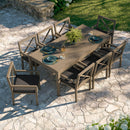  Modway Furniture Northlake EEI-7271-WGR-FLI 9-Piece Outdoor Patio Teak Wood Dining Set - Flint Gray IMAGE 12