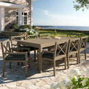  Modway Furniture Northlake EEI-7271-WGR-FLI 9-Piece Outdoor Patio Teak Wood Dining Set - Flint Gray IMAGE 13