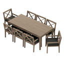  Modway Furniture Northlake EEI-7271-WGR-FLI 9-Piece Outdoor Patio Teak Wood Dining Set - Flint Gray IMAGE 1