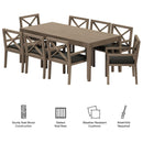  Modway Furniture Northlake EEI-7271-WGR-FLI 9-Piece Outdoor Patio Teak Wood Dining Set - Flint Gray IMAGE 2