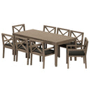 Modway Furniture Northlake EEI-7271-WGR-FLI 9-Piece Outdoor Patio Teak Wood Dining Set - Flint Gray IMAGE 5