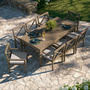  Modway Furniture Northlake EEI-7271-WGR-PEB 9-Piece Outdoor Patio Teak Wood Dining Set - Pebble IMAGE 13