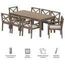  Modway Furniture Northlake EEI-7271-WGR-PEB 9-Piece Outdoor Patio Teak Wood Dining Set - Pebble IMAGE 2
