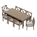  Modway Furniture Northlake EEI-7271-WGR-PEB 9-Piece Outdoor Patio Teak Wood Dining Set - Pebble IMAGE 5