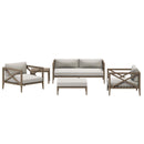  Modway Furniture Northlake EEI-7274-WGR-PEB 5-Piece Outdoor Patio Teak Wood Furniture Set - Pebble IMAGE 1