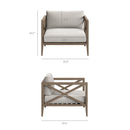  Modway Furniture Northlake EEI-7274-WGR-PEB 5-Piece Outdoor Patio Teak Wood Furniture Set - Pebble IMAGE 4