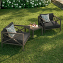  Modway Furniture Northlake EEI-7275-WGR-FLI 3-Piece Teak Wood Furniture Set - Flint Gray IMAGE 11