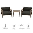  Modway Furniture Northlake EEI-7275-WGR-FLI 3-Piece Teak Wood Furniture Set - Flint Gray IMAGE 2
