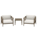  Modway Furniture Northlake EEI-7275-WGR-WHI 3-Piece Teak Wood Furniture Set - Weathered Gray IMAGE 1