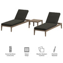  Modway Furniture Northlake EEI-7276-WGR-FLI 3-Piece Teak Wood Furniture Set - Flint Gray IMAGE 2