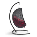  Modway Furniture Encase EEI-739-RED-SET Swing Outdoor Patio Lounge Chair - Red IMAGE 2