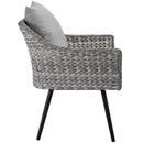  Modway Furniture Endeavor EEI-3023-GRY-GRY Outdoor Patio Wicker Rattan Armchair - Grey IMAGE 2