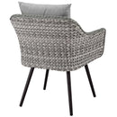  Modway Furniture Endeavor EEI-3023-GRY-GRY Outdoor Patio Wicker Rattan Armchair - Grey IMAGE 3