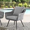  Modway Furniture Endeavor EEI-3023-GRY-GRY Outdoor Patio Wicker Rattan Armchair - Grey IMAGE 5