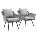  Modway Furniture Endeavor EEI-3176-GRY-GRY-SET Outdoor Patio Wicker Rattan Armchair Set of 2 - Grey IMAGE 1