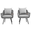  Modway Furniture Endeavor EEI-3176-GRY-GRY-SET Outdoor Patio Wicker Rattan Armchair Set of 2 - Grey IMAGE 3