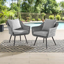  Modway Furniture Endeavor EEI-3176-GRY-GRY-SET Outdoor Patio Wicker Rattan Armchair Set of 2 - Grey IMAGE 6