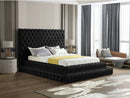 Kiki Queen Black Velvet Platform Bed