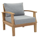  Modway Furniture Marina EEI-1143-NAT-GRY-SET Outdoor Patio Teak Armchair - Natural Gray IMAGE 1