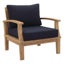  Modway Furniture Marina EEI-1143-NAT-NAV-SET Outdoor Patio Teak Armchair - Natural Navy IMAGE 1