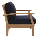  Modway Furniture Marina EEI-1143-NAT-NAV-SET Outdoor Patio Teak Armchair - Natural Navy IMAGE 2