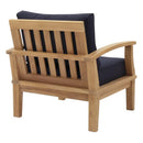  Modway Furniture Marina EEI-1143-NAT-NAV-SET Outdoor Patio Teak Armchair - Natural Navy IMAGE 3