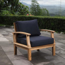  Modway Furniture Marina EEI-1143-NAT-NAV-SET Outdoor Patio Teak Armchair - Natural Navy IMAGE 5