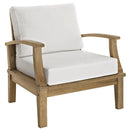  Modway Furniture Marina EEI-1143-NAT-WHI-SET Outdoor Patio Teak Armchair - Natural White IMAGE 1