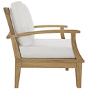  Modway Furniture Marina EEI-1143-NAT-WHI-SET Outdoor Patio Teak Armchair - Natural White IMAGE 3