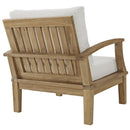  Modway Furniture Marina EEI-1143-NAT-WHI-SET Outdoor Patio Teak Armchair - Natural White IMAGE 4