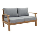  Modway Furniture Marina EEI-1144-NAT-GRY-SET Outdoor Patio Teak Loveseat - Natural Gray IMAGE 1