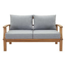  Modway Furniture Marina EEI-1144-NAT-GRY-SET Outdoor Patio Teak Loveseat - Natural Gray IMAGE 3