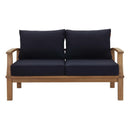  Modway Furniture Marina EEI-1144-NAT-NAV-SET Outdoor Patio Teak Loveseat - Natural Navy IMAGE 3