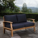 Modway Furniture Marina EEI-1144-NAT-NAV-SET Outdoor Patio Teak Loveseat - Natural Navy IMAGE 4